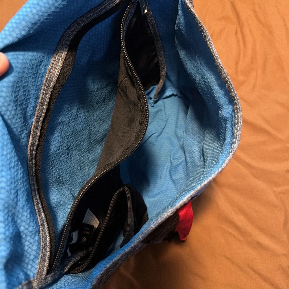 Timbuk2 Heathered Grey And Blue Sling Messenger Bag!